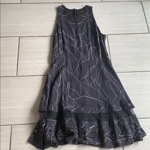 Jason Wu Black and White Abstract Midi Dress